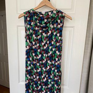 Heart Print Silk Dress Diane Von Furstenberg